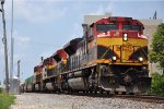 Eastbound intermodal threads its way past the Switch Tender